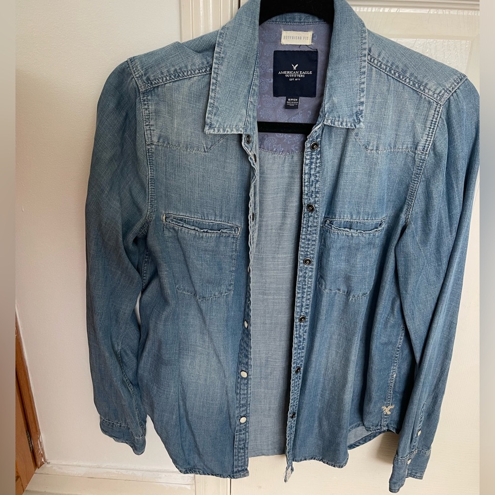 Super soft denim button down